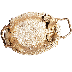 Поднос с декором из листьев Mirror Surface