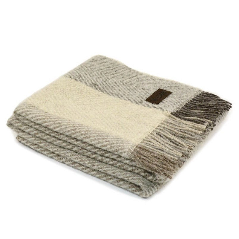 Плед VADSO SPINA 1001 Marzotto Бежево-серый в Челябинске | Loft Concept 