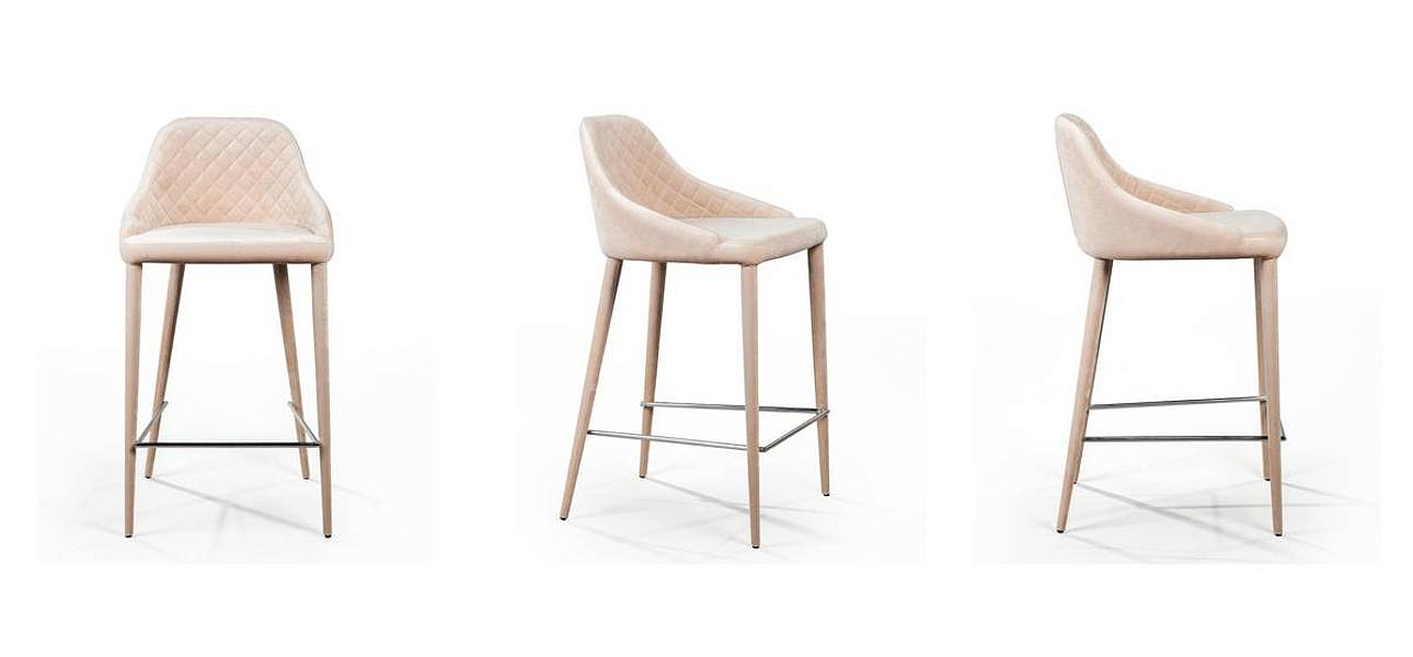 Стул Douglas Rhombus Bar stool Бежевый Велюр Стул Douglas Rhombus Bar stool Бежевый Велюр - Loft-Concept в Челябинске