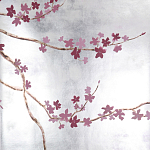 Обои ручная роспись Cherry Tree Special Colourway on Sterling Silver gilded paper варинант исполнения - 1 | Loft Concept в Челябинске