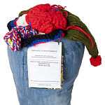 Подушка из джинсовой одежды и вязания Heart&Brain варинант исполнения - 3 | Loft Concept в Челябинске