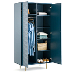 Шкаф двухдверный Scale Ornament Blue Wardrobe варинант исполнения - 6 | Loft Concept в Челябинске