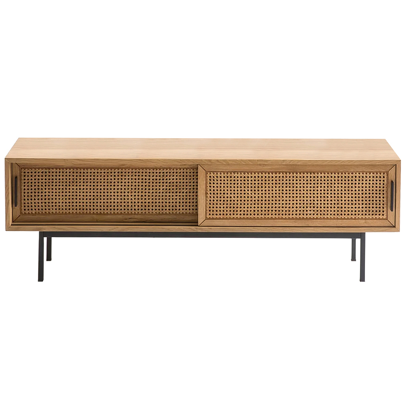 ТВ-тумба с плетеным декором Tate Wicker TV Stand Древесина Светлый дуб ТВ-тумба с плетеным декором Tate Wicker TV Stand Древесина Светлый дуб в Челябинске | Loft Concept
