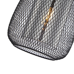 Подвесной светильник со стеклянным плафоном цилиндрической формы и металлической сеткой Metal Mesh Black варинант исполнения - 4 | Loft Concept в Челябинске