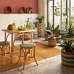 Плетеная корзина в полоску Okiro Wicker Basket варинант исполнения - 2 | Loft Concept в Челябинске