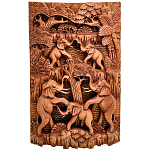 Панно из дерева пирамида из слонов Panel With Animals варинант исполнения - 1 | Loft Concept в Челябинске