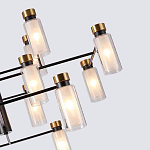 Люстра потолочная с 16-ю цилиндрическими плафонами из стекла и черным каркасом Noir Poise варинант исполнения - 2 | Loft Concept в Челябинске