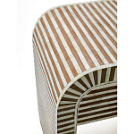 Тумбочка прикроватная с ящиком Tofino Stripes Bone Inlay Bedside Beige варинант исполнения - 4 | Loft Concept в Челябинске
