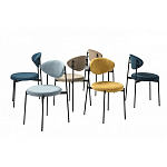 Стул металлический с мягкой спинкой и сиденьем из велюра Alfie Chair варинант исполнения - 8 | Loft Concept в Челябинске