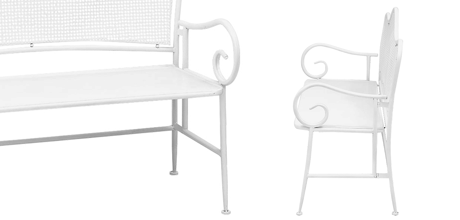 Скамья белая в стиле прованс Miah Bench White Скамья белая в стиле прованс Miah Bench White - Loft-Concept в Челябинске