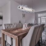 Подвесной светильник линейный с прозрачными стеклянными шарами разного диаметра Eurofase варинант исполнения - 9 | Loft Concept в Челябинске