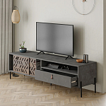 ТВ-тумба с раздвижными дверцами Mallin Metal TV Stand варинант исполнения - 3 | Loft Concept в Челябинске