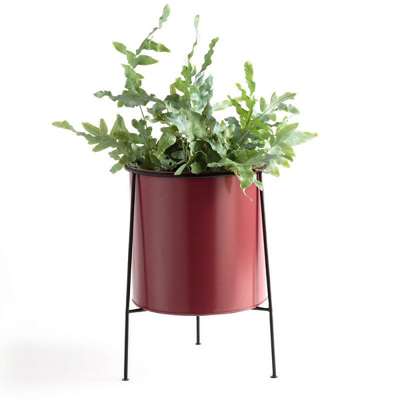 Кашпо из металла Elevated Planters красное Красный Черный Кашпо из металла Elevated Planters красное Красный Черный в Челябинске | Loft Concept