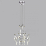 Люстра подвесная из металла с хрустальными подвесками прозрачного цвета Quasar 41 варинант исполнения - 12 | Loft Concept в Челябинске