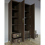 Большой шкаф с витриной Elsa Dreams Walnut варинант исполнения - 3 | Loft Concept в Челябинске