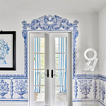 Обои ручная роспись Porto by Alessandra Branca Original colourway on dyed paper варинант исполнения - 2 | Loft Concept в Челябинске