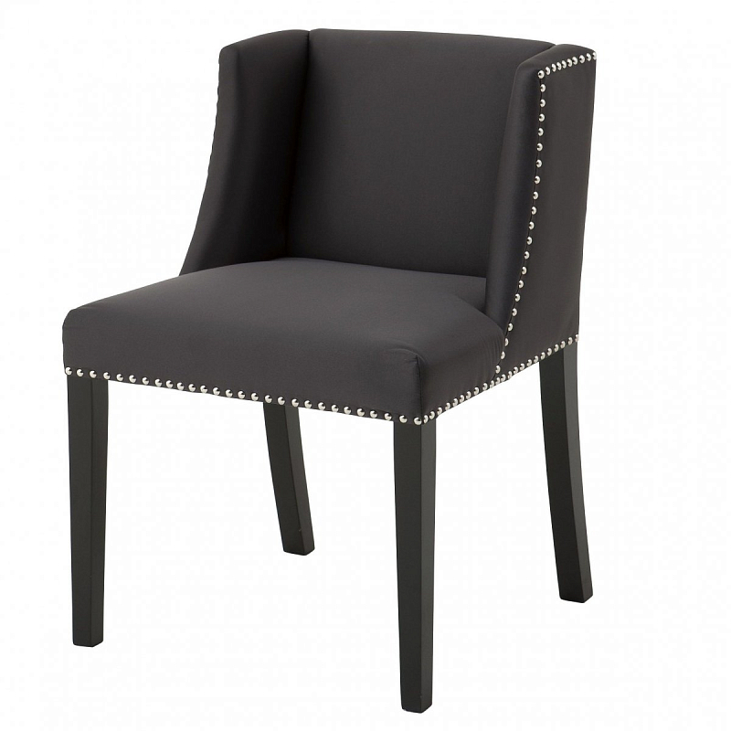 Стул Eichholtz Dining Chair St James Черный Никель Серый Стул Eichholtz Dining Chair St James Черный Никель Серый в Челябинске | Loft Concept