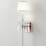 Бра с белым текстильным абажуром и хрустальными подвесками с декоративной кисточкой Lustre Reverie варинант исполнения - 4 | Loft Concept в Челябинске