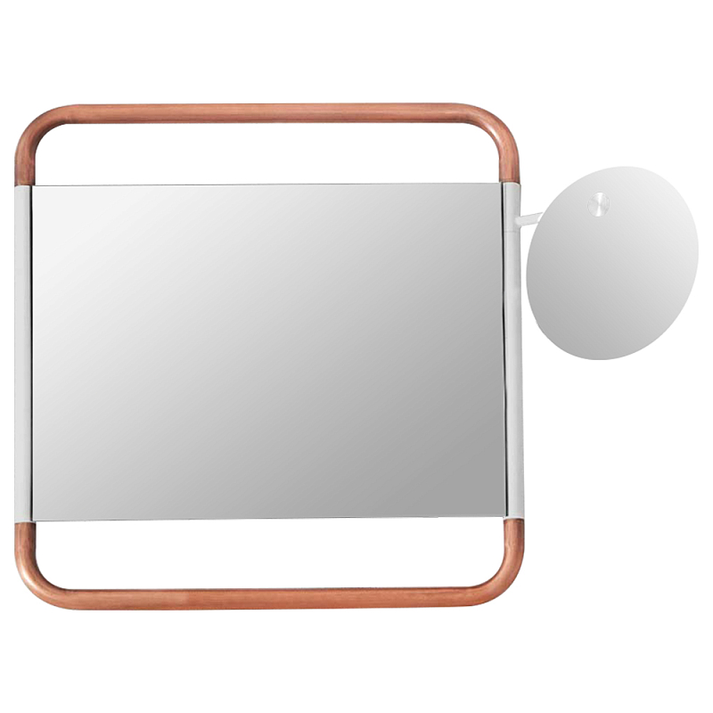 Настенное зеркало Copper White Square Functional Mirror Белый Медь Настенное зеркало Copper White Square Functional Mirror Белый Медь в Челябинске | Loft Concept