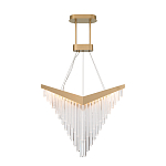 Люстра золотого цвета в форме галочки с каскадом длинных прозрачных трубок Eurofase варинант исполнения - 2 | Loft Concept в Челябинске