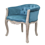 Кресло низкое в стиле прованс Louis French Armchair blue velour варинант исполнения - 3 | Loft Concept в Челябинске