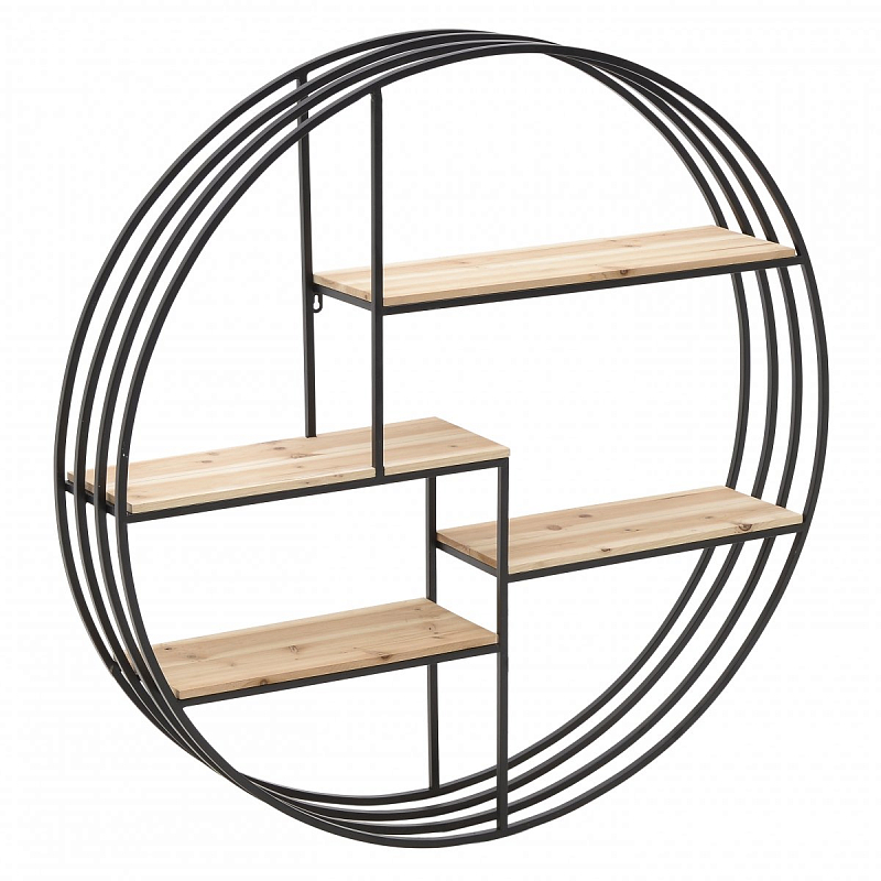 Полка Parallel Lines Circle Черный Бежевый Полка Parallel Lines Circle Черный Бежевый в Челябинске | Loft Concept