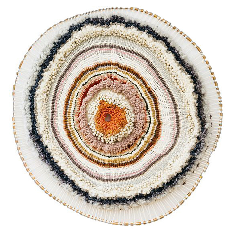 Вязаное Панно из шерсти Круг ivory ( слоновая кость ) Терракотовый в Челябинске | Loft Concept 