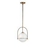 Подвесной светильник с белым плафоном в форме шара в арочной подвеске Hinkley варинант исполнения - 12 | Loft Concept в Челябинске