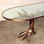 Обеденный стол с фигурным декором бронзового цвета Dichotomy racetrack варинант исполнения - 1 | Loft Concept в Челябинске