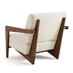 Кресло с обивкой из белого букле Armchair White Boucle варинант исполнения - 2 | Loft Concept в Челябинске