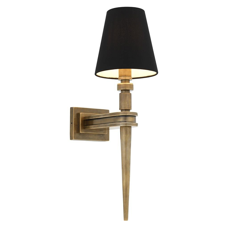 Бра Wall Lamp Waterloo Single Brass Латунь Античная полированная Черный Бра Wall Lamp Waterloo Single Brass Латунь Античная полированная Черный в Челябинске | Loft Concept