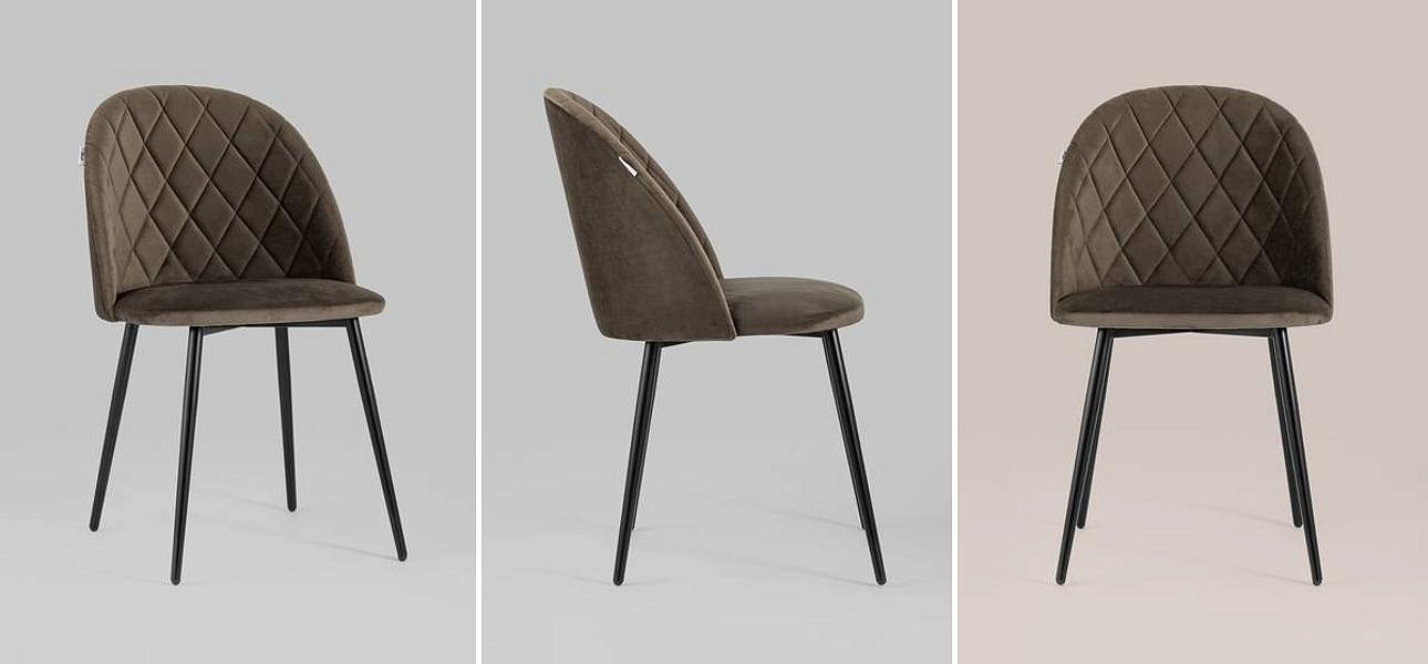 Стул Miruna Rhombus Коричневый Велюр Стул Miruna Rhombus Коричневый Велюр - Loft-Concept в Челябинске