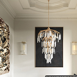 Люстра многоярусная с трубчатыми подвесками Dripping Crystals варинант исполнения - 4 | Loft Concept в Челябинске