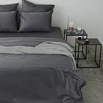 Постельное белье однотонное из сатина темно-серого цвета Eden Line варинант исполнения - 4 | Loft Concept в Челябинске