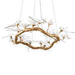 Люстра подвесная с прозрачными стеклянными птичками на ветвях Диаметр 100 см Serip Voa варинант исполнения - 8 | Loft Concept в Челябинске