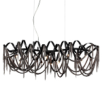 Люстра подвесная линейная с переплетенными металлическими лентами и цепочками Atlantis Chain варинант исполнения - 1 | Loft Concept в Челябинске