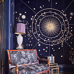 Обои с вышивкой ручной работы Cosmos Original colourway on velvet варинант исполнения - 1 | Loft Concept в Челябинске