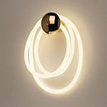 Бра с круглым золотистым основанием и белыми изогнутыми световыми линиями Luke Lampco Tracer Lamp варинант исполнения - 2 | Loft Concept в Челябинске