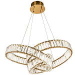 Подвесная люстра в виде изогнутых колец с хрустальным декором Ring Horizontal Oculus Gold Light Chandelier варинант исполнения - 2 | Loft Concept в Челябинске