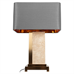 Настольная лампа с основанием из натурального камня c серым прямоугольным абажуром Lapis Tiburtinus варинант исполнения - 3 | Loft Concept в Челябинске