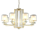 Люстра с 8-ю цилиндрическими плафонами из стекла Laurent варинант исполнения - 1 | Loft Concept в Челябинске