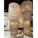 Люстра круглая трехъярусная из бахромы Milk Gradient Braided Fringe варинант исполнения - 2 | Loft Concept в Челябинске