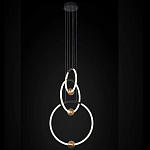 Люстра подвесная светодиодная с 3-мя кольцами Bronze Ring Chandelier варинант исполнения - 1 | Loft Concept в Челябинске