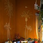 Обои с вышивкой ручной работы Deco Palms Original colourway on velvet 2 варинант исполнения - 1 | Loft Concept в Челябинске