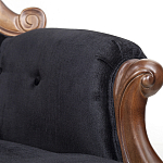 Кресло с мягкой обивкой из черного велюра на 4-х деревянных ножках Evelyn Classical Armchair варинант исполнения - 5 | Loft Concept в Челябинске