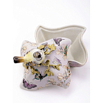 Шкатулка фиолетового цвета с рисунком бабочек и крышкой с фигуркой птицы на ветке Eden Garden варинант исполнения - 6 | Loft Concept в Челябинске