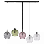 Подвесной светильник каскадный с 5-ю фактурными стеклянными плафонами Cascade with Relief Lampshades варинант исполнения - 1 | Loft Concept в Челябинске