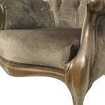 Кресло с мягкой обивкой из коричневого велюра на 4-х деревянных ножках Evelyn Classical Armchair варинант исполнения - 5 | Loft Concept в Челябинске