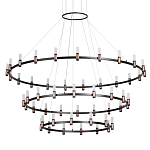 Люстра подвесная с тремя круглыми ярусами и цилиндрическими плафонами Arnaut Light варинант исполнения - 1 | Loft Concept в Челябинске