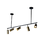 Люстра линейная с 5-ю цилиндрическими плафонами цвета латунь TRIBES CHANDELIER варинант исполнения - 2 | Loft Concept в Челябинске